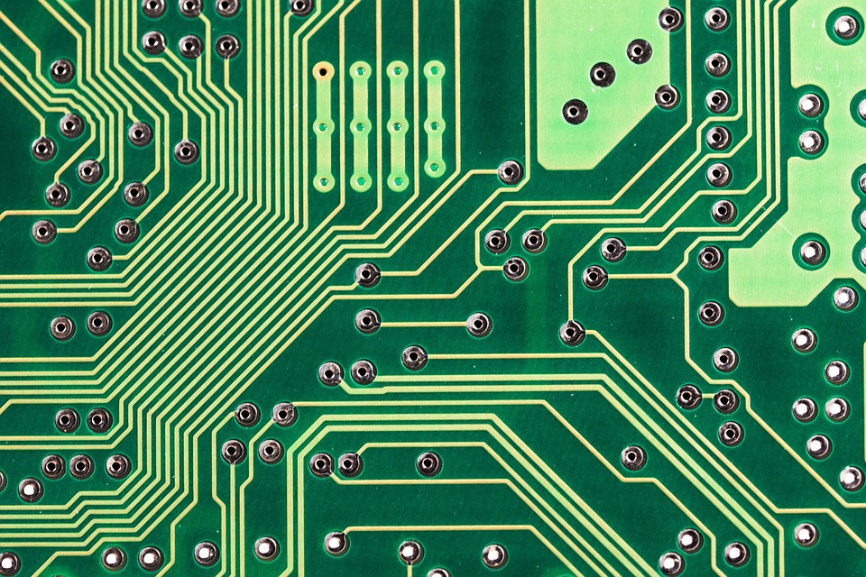 A green technology circuit board computer chip