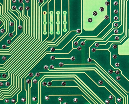 A green technology circuit board computer chip